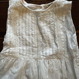 Mini Boden White Lace-Trim Sleeveless Dress